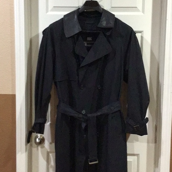 London Fog Mens Black Lined Trench Coat Size 42 Regular - Picture 6 of 11